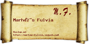 Marhás Fulvia névjegykártya